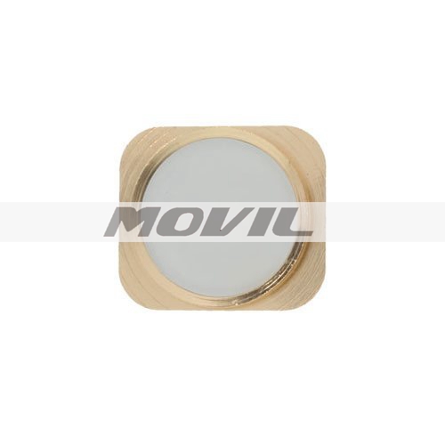 Replacement iPhone 5  5C Metal Imitation Touch-ID Home Button Key (White with Gold Ring)